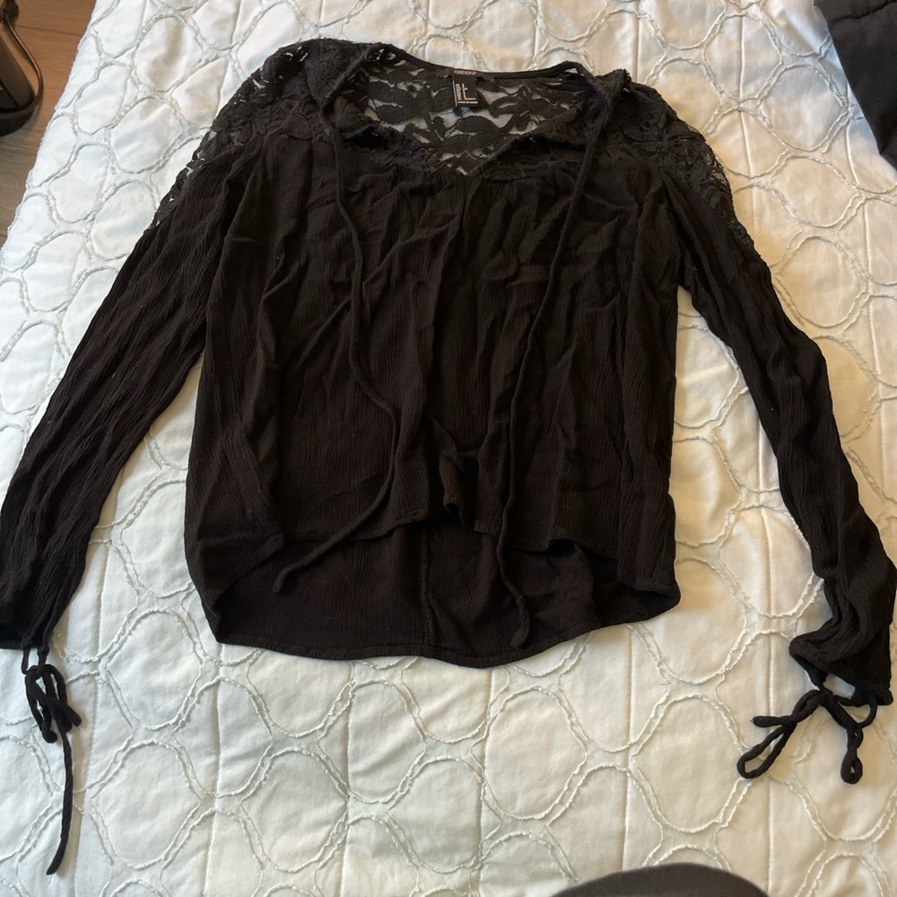 Elegant Black Lace Women's Top